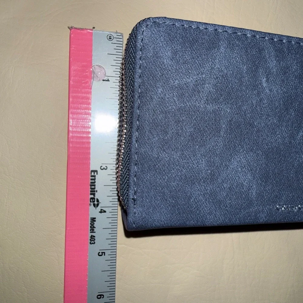 CXL Christian Lacroix Ames PU Denim Double Zipper Wallet Wristlet NWT